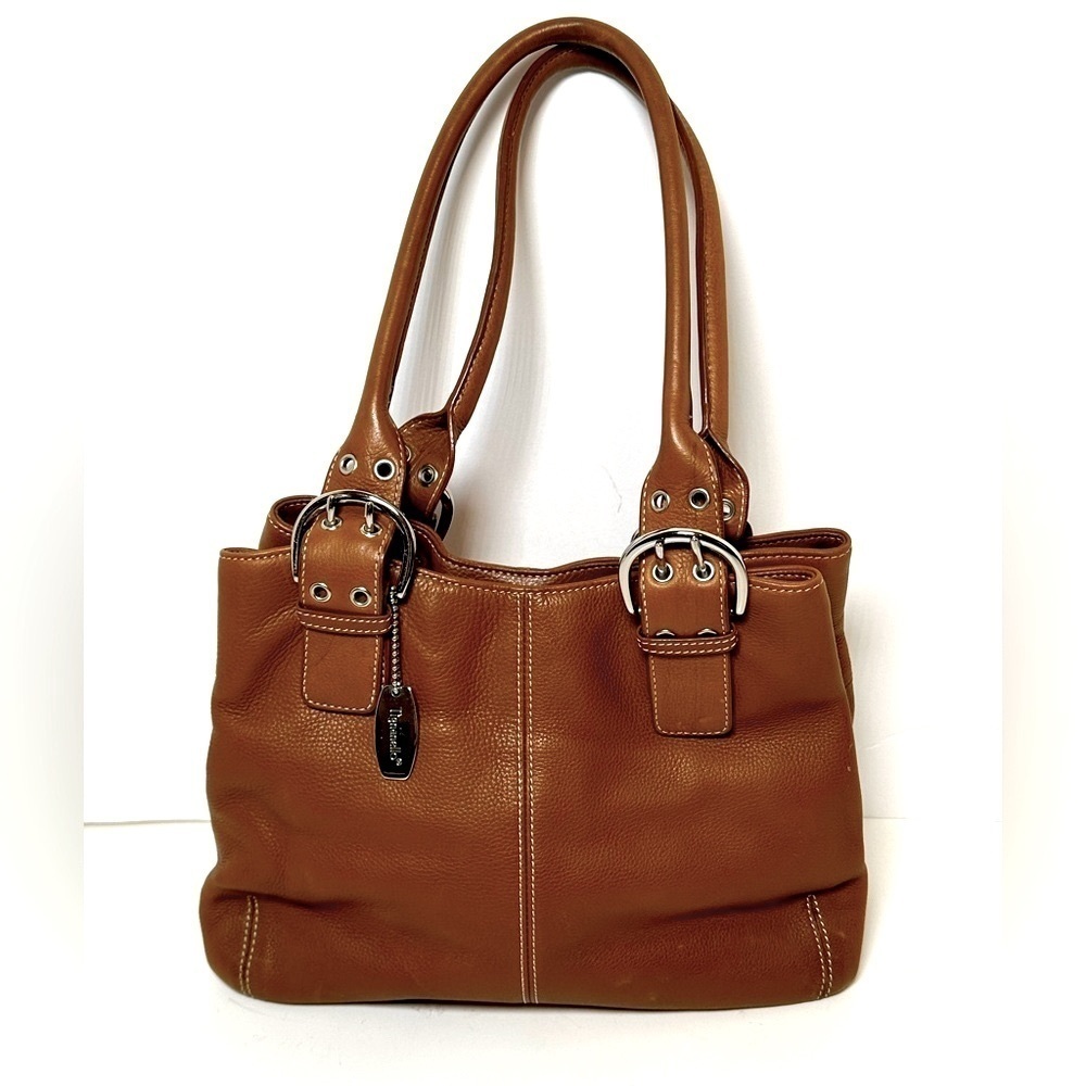 Tignanello Supple Brown 100% Leather Tote Bag with Interior Compartments